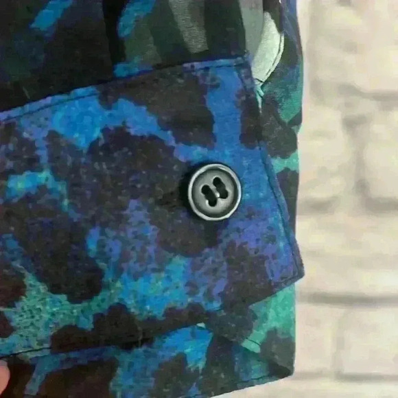 Chicos Women Blue Leopard Print Stone Lace Embellished Long Sleeve Shirt 0 - Picture 5 of 8